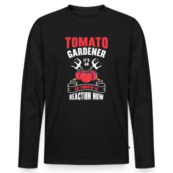 Tomato Gardening Lover Lustiger Gärtner - Männer Premium Bio Langarmshirt - Schwarz - Vorne - Nico (187cm)