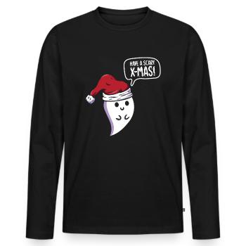 Effrayant Halloween Mignon Noël - T-shirt manches longues Premium bio Homme - noir - Devant - Nico (187cm)