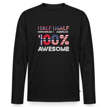 Geboren Norwegisch Norwegen Amerikanisch USA - Männer Premium Bio Langarmshirt - Schwarz - Vorne - Nico (187cm)