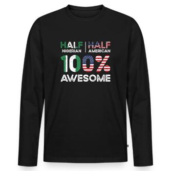 Born Nigerian Nigeria American USA Citizenship - Men's Premium Organic Long Sleeve Shirt - black - Front - Nico (187cm)