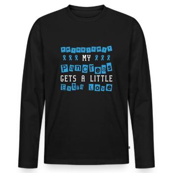 Diabetische Bauchspeicheldrüse - Männer Premium Bio Langarmshirt - Schwarz - Vorne - Nico (187cm)