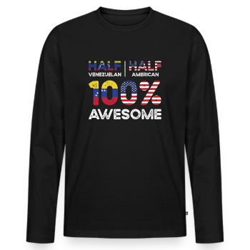 Geborener Venezolaner Venezuela Amerikaner USA - Männer Premium Bio Langarmshirt - Schwarz - Vorne - Nico (187cm)