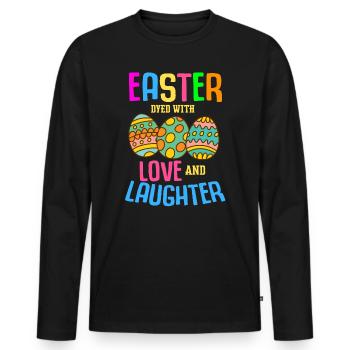 Oeufs colorés de Pâques Couleur Lapin Chasse aux œufs - T-shirt manches longues Premium bio Homme - noir - Devant - Nico (187cm)