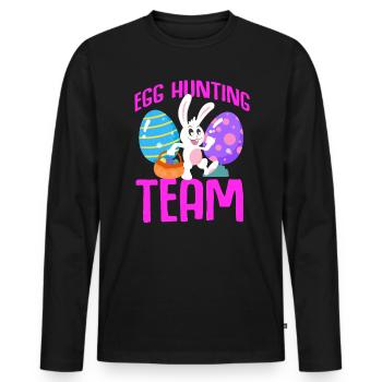 Easter Rabbit Easter Flowers Eggs - Men's Premium Organic Long Sleeve Shirt - black - Front - Nico (187cm)