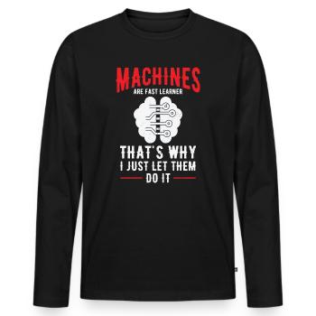 Machine Learning Artificial Intelligence AI - Men's Premium Organic Long Sleeve Shirt - black - Front - Nico (187cm)