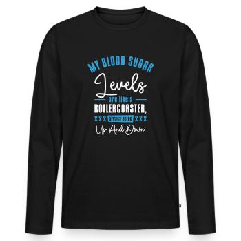 Pancréas diabétique - T-shirt manches longues Premium bio Homme - noir - Devant - Nico (187cm)