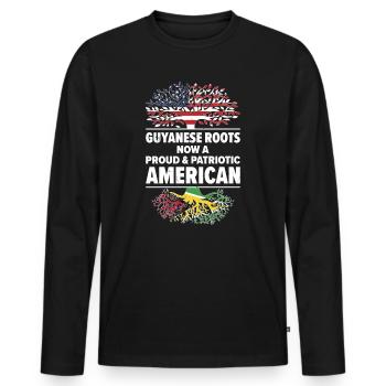 Geboren in Guyana Guyana Amerikanisch USA - Männer Premium Bio Langarmshirt - Schwarz - Vorne - Nico (187cm)
