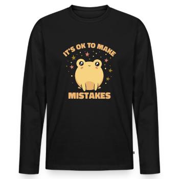 Erreur Grenouilles Herpétologiste Wildlife Citations - T-shirt manches longues Premium bio Homme - noir - Devant - Nico (187cm)