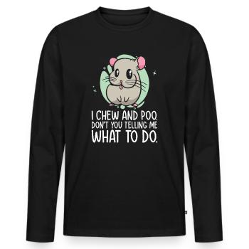 Chinchilla Mignon Pet Chinchilla - T-shirt manches longues Premium bio Homme - noir - Devant - Nico (187cm)