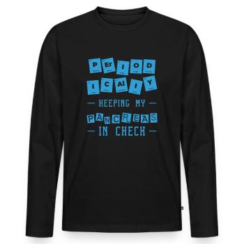 Pancréas diabétique - T-shirt manches longues Premium bio Homme - noir - Devant - Nico (187cm)