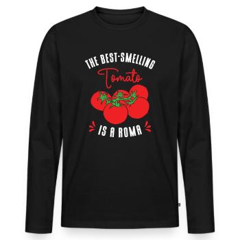 Tomato Gardening Lover Lustiger Gärtner - Männer Premium Bio Langarmshirt - Schwarz - Vorne - Nico (187cm)