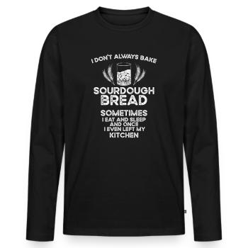 Baking Baker Sourdough Bread Master - Men's Premium Organic Long Sleeve Shirt - black - Front - Nico (187cm)