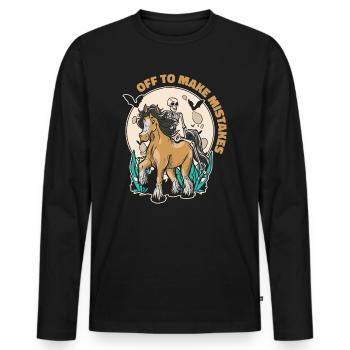Skelett Reitpferd Fehler Reiten - Männer Premium Bio Langarmshirt - Schwarz - Vorne - Nico (187cm)