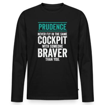 Klugheit Weisheit Zitate Pilot Philosophie - Männer Premium Bio Langarmshirt - Schwarz - Vorne - Nico (187cm)