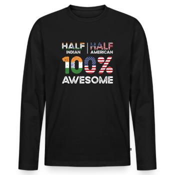 Born Indian India American USA Citizenship - Men's Premium Organic Long Sleeve Shirt - black - Front - Nico (187cm)