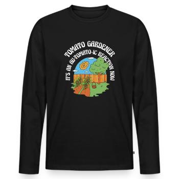 Tomato Gardening Lover Lustiger Gärtner - Männer Premium Bio Langarmshirt - Schwarz - Vorne - Nico (187cm)