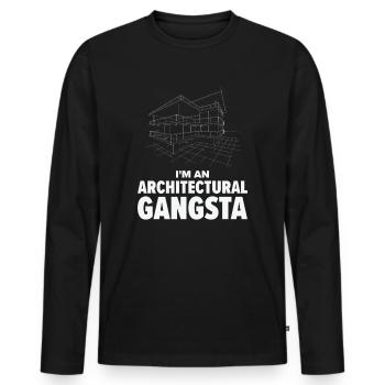 Profession d’architecte Gangsta Historique - T-shirt manches longues Premium bio Homme - noir - Devant - Nico (187cm)