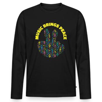 Friedensliebhaber Musik Noten Musiker - Männer Premium Bio Langarmshirt - Schwarz - Vorne - Nico (187cm)