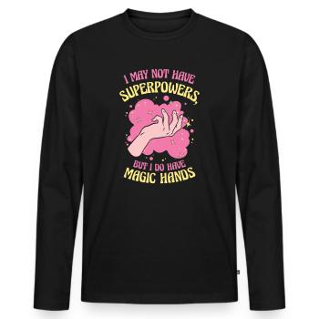 Massothérapeute, thérapeute, massothérapeute agréé - T-shirt manches longues Premium bio Homme - noir - Devant - Nico (187cm)