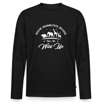 World Wildlife Day Animal Rescue Wildlife - Men's Premium Organic Long Sleeve Shirt - black - Front - Nico (187cm)