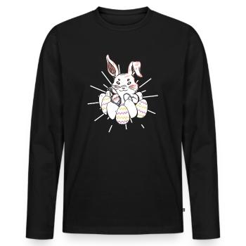 Easter Medical Bunny Eggs Soins Lapin - T-shirt manches longues Premium bio Homme - noir - Devant - Nico (187cm)