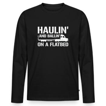 Pritschenwagenfahrer Lkw-Fahrer - Männer Premium Bio Langarmshirt - Schwarz - Vorne - Nico (187cm)