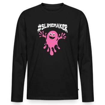 Slime Nerd Glasses Cute Adorable for Slime Maker - Men's Premium Organic Long Sleeve Shirt - black - Front - Nico (187cm)