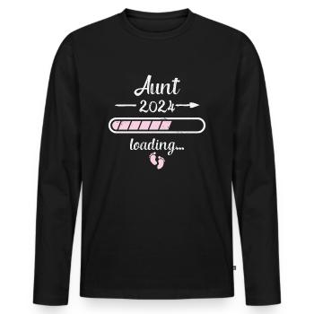 Aunt 2024 Loading Pregnancy Auntie Birth - Men's Premium Organic Long Sleeve Shirt - black - Front - Nico (187cm)