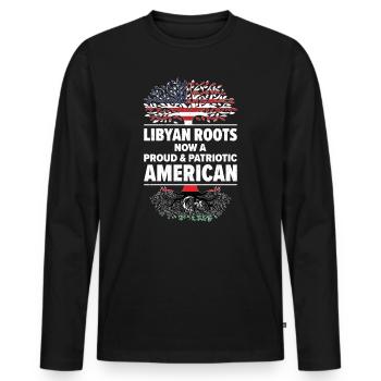 Born Libyan Libya American USA Citizenship - Men's Premium Organic Long Sleeve Shirt - black - Front - Nico (187cm)