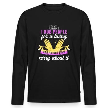 Massagetherapeutin Therapie lizenzierter Masseur - Männer Premium Bio Langarmshirt - Schwarz - Vorne - Nico (187cm)