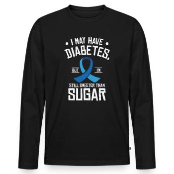Pancréas diabétique - T-shirt manches longues Premium bio Homme - noir - Devant - Nico (187cm)