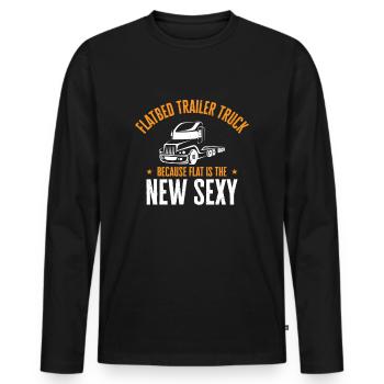 Pritschenwagenfahrer Lkw-Fahrer - Männer Premium Bio Langarmshirt - Schwarz - Vorne - Nico (187cm)