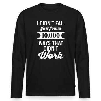 Unternehmer Unternehmen Unternehmertum - Männer Premium Bio Langarmshirt - Schwarz - Vorne - Nico (187cm)