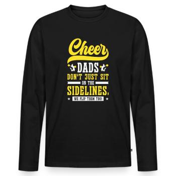 Cheerleader Proud Cheer Dad Cheerleading Beer - Men's Premium Organic Long Sleeve Shirt - black - Front - Nico (187cm)