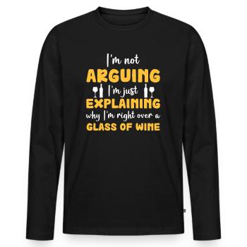 Wine Drinking Wine Tasting Wine Lover - Men's Premium Organic Long Sleeve Shirt - black - Front - Nico (187cm)
