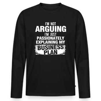 Unternehmer Unternehmen Unternehmertum - Männer Premium Bio Langarmshirt - Schwarz - Vorne - Nico (187cm)