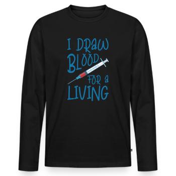 Phlebotomist Phlebotomie Krankenschwester Tech - Männer Premium Bio Langarmshirt - Schwarz - Vorne - Nico (187cm)