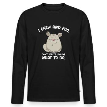 Chinchilla Mignon Pet Chinchilla - T-shirt manches longues Premium bio Homme - noir - Devant - Nico (187cm)