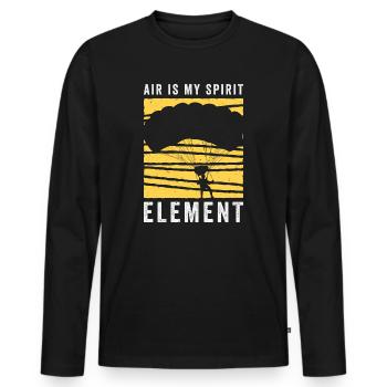 Fallschirmspringen Fallschirmspringer - Männer Premium Bio Langarmshirt - Schwarz - Vorne - Nico (187cm)
