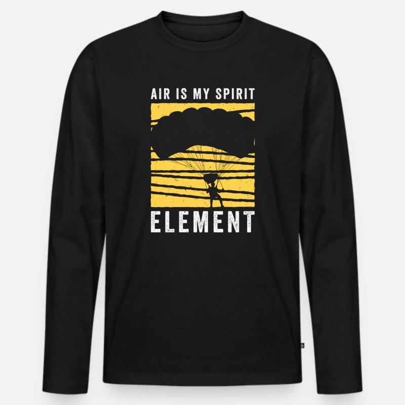 Fallschirmspringen Fallschirmspringer - Männer Premium Bio Langarmshirt - Schwarz