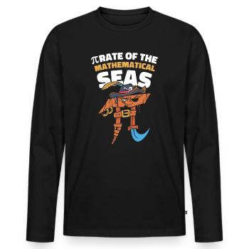 Pi Day Pirate Mathématicien Pi Symbole Numéro - T-shirt manches longues Premium bio Homme - noir - Devant - Nico (187cm)