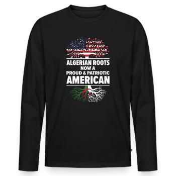 Born Algerian Algeria American USA Citizenship - Men's Premium Organic Long Sleeve Shirt - black - Front - Nico (187cm)