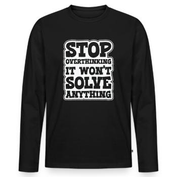 Overthinking Line Art Overthinker Anxiety Drawing - Men's Premium Organic Long Sleeve Shirt - black - Front - Nico (187cm)