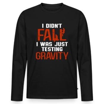 Cell Tower Climber Climbing Technician - Men's Premium Organic Long Sleeve Shirt - black - Front - Nico (187cm)