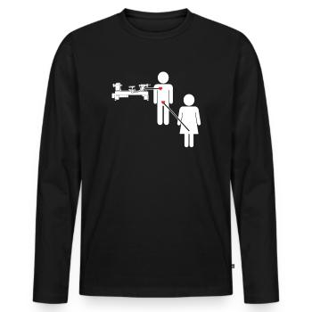 Woodturning Woodworking Woodturner Wood Lathe - Men's Premium Organic Long Sleeve Shirt - black - Front - Nico (187cm)