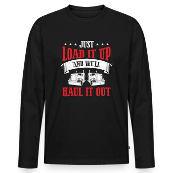 Pritschenwagenfahrer Lkw-Fahrer - Männer Premium Bio Langarmshirt - Schwarz - Vorne - Nico (187cm)