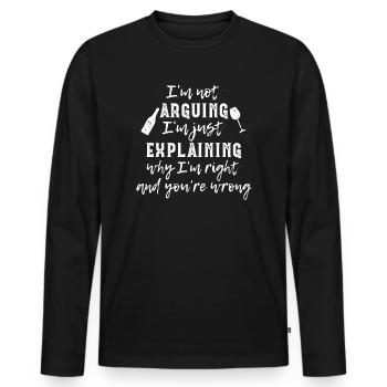 Weintrinken Weinverkostung Weinliebhaber - Männer Premium Bio Langarmshirt - Schwarz - Vorne - Nico (187cm)