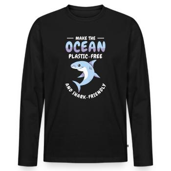 Journée mondiale des animaux Requins Bien-être animal Faune marine - T-shirt manches longues Premium bio Homme - noir - Devant - Nico (187cm)
