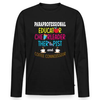 Paraprofessional Teacher Para Educator - Men's Premium Organic Long Sleeve Shirt - black - Front - Nico (187cm)