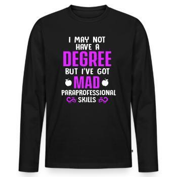 Paraprofessional Teacher Para Educator - Men's Premium Organic Long Sleeve Shirt - black - Front - Nico (187cm)